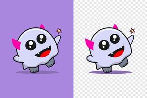 cute ghost smile and take a star.Vector illustration in a cartoon style. vector