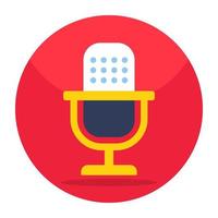 Flat design icon of microphone vector