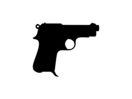 Silhouette of Pistol Gun for Logo, Pictogram, Website or Graphic Design Element. Vector Illustration