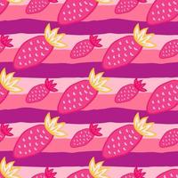 Fresas dibujadas a mano wallpaper.doodle patrón sin fisuras de fresa. telón de fondo de frutas. vector