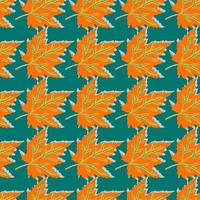 Abstract oak leaves seamless pattern. Maple foliage backdrop. vector
