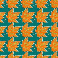 Abstract oak leaves seamless pattern. Maple foliage backdrop. vector