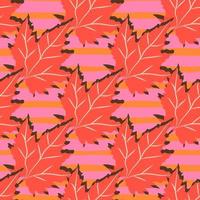 Abstract oak leaves seamless pattern. Maple foliage backdrop. vector
