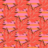 Abstract oak leaves seamless pattern. Maple foliage backdrop. vector