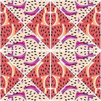 Creative skin endless wallpaper. Abstract watermelon slices mosaic seamless pattern. vector