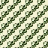 Creative tropical leaves seamless pattern in sketch style. Palm leaf endless floral background. vector