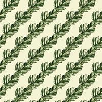 Creative tropical leaves seamless pattern in sketch style. Palm leaf endless floral background. vector