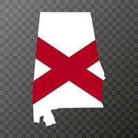 Alabama state flag. Vector illustration.