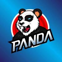 angry panda esport logo shows its strength, big, strong, emblem, mascot, web, game, printing and more vector