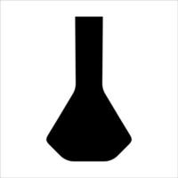 Black vector illustration of modern ceramic vase. Single element in trendy boho style isolated on white background