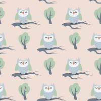 owl on the branch vector