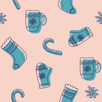 doodle christmas pattern vector