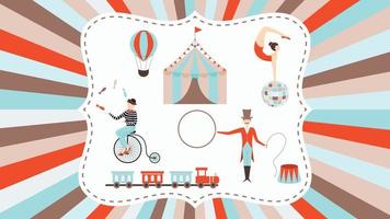 retro circus banner vector