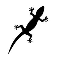 Vector black lizard on a white background. Monochrome silhouette of a lizard. Great for insectivorous reptile logos