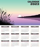 Plantilla de diseño de calendario dibujado a mano de año nuevo 2023 vector