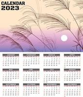 Plantilla de calendario dibujado a mano de año nuevo 2023 en estilo moderno vector