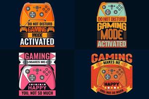 Game T-shirt design Bundle, Exclusive gamer t shirt design Set vector