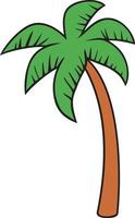 Palm tree color vector illustration