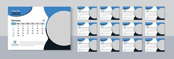 Modern Desk Calendar 2023 Design, Business Calendar 2023 Template Pro Download vector