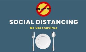 Social distancing do not sit 2 Feet in restaurant vector