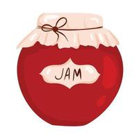 Jam in glass jar. Vector illustration