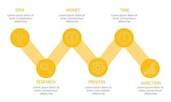 infografía empresarial con 6 pasos o elementos. ilustración vectorial. vector