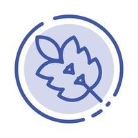 Ecology Green Leaf Plant Spring Blue Dotted Line Line Icon vector
