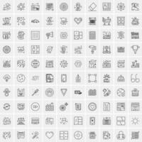 100 iconos de negocios para web y material impreso vector