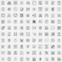 100 iconos de negocios para web y material impreso vector