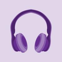 auriculares vectoriales con un atractivo color violeta degradado vector