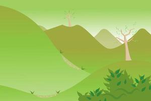 mountain background with green gradient color vector