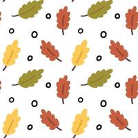 Seamless Autumn Leaves pattern. Fall season plant wallpaper. Flat vector fabric paper on white background