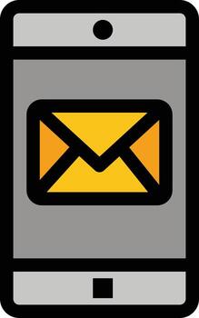 Application Mobile Mobile Application Mail  Flat Color Icon Vector icon banner Template