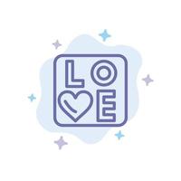 Sign Love Heart Wedding Blue Icon on Abstract Cloud Background vector