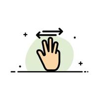 Hand Hand Cursor Up Left Right  Business Flat Line Filled Icon Vector Banner Template