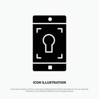 Application Mobile Mobile Application Screen solid Glyph Icon vector