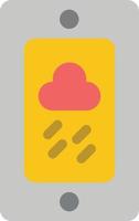 tiza móvil clima lluvioso color plano icono vector icono banner plantilla