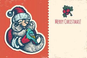 Santa Claus with bird vector