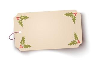 Vector old paper banner with Christmas plants.