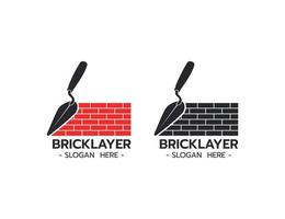 Bricklayer logo template vector illustration