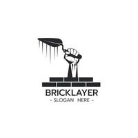 Bricklayer logo template vector illustration