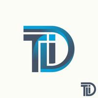 Simple and unique letter or word TDI line cut font in connect or merge image graphic icon logo design abstract concept vector stock. Can be used as symbol related to typography or monogram