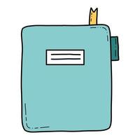 doodle carpeta de negocios y cuaderno vector ilustración aislada