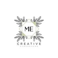 ME Initial Letter Flower Logo Template Vector premium vector art