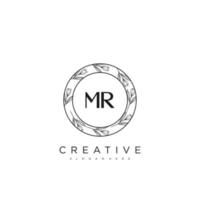 MR Initial Letter Flower Logo Template Vector premium vector art