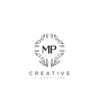 MP Initial Letter Flower Logo Template Vector premium vector art