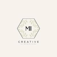 MI Initial Letter Flower Logo Template Vector premium vector art