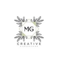 mg letra inicial flor logotipo plantilla vector premium vector art