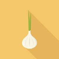 Simple onion icon, green onion in a flat style with shadow. Vector illustration