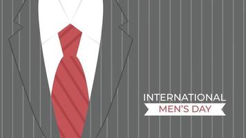 ilustración vectorial para el tema del día internacional del hombre con traje y corbata de hombre. para afiches, pancartas, tarjetas de felicitación. vector